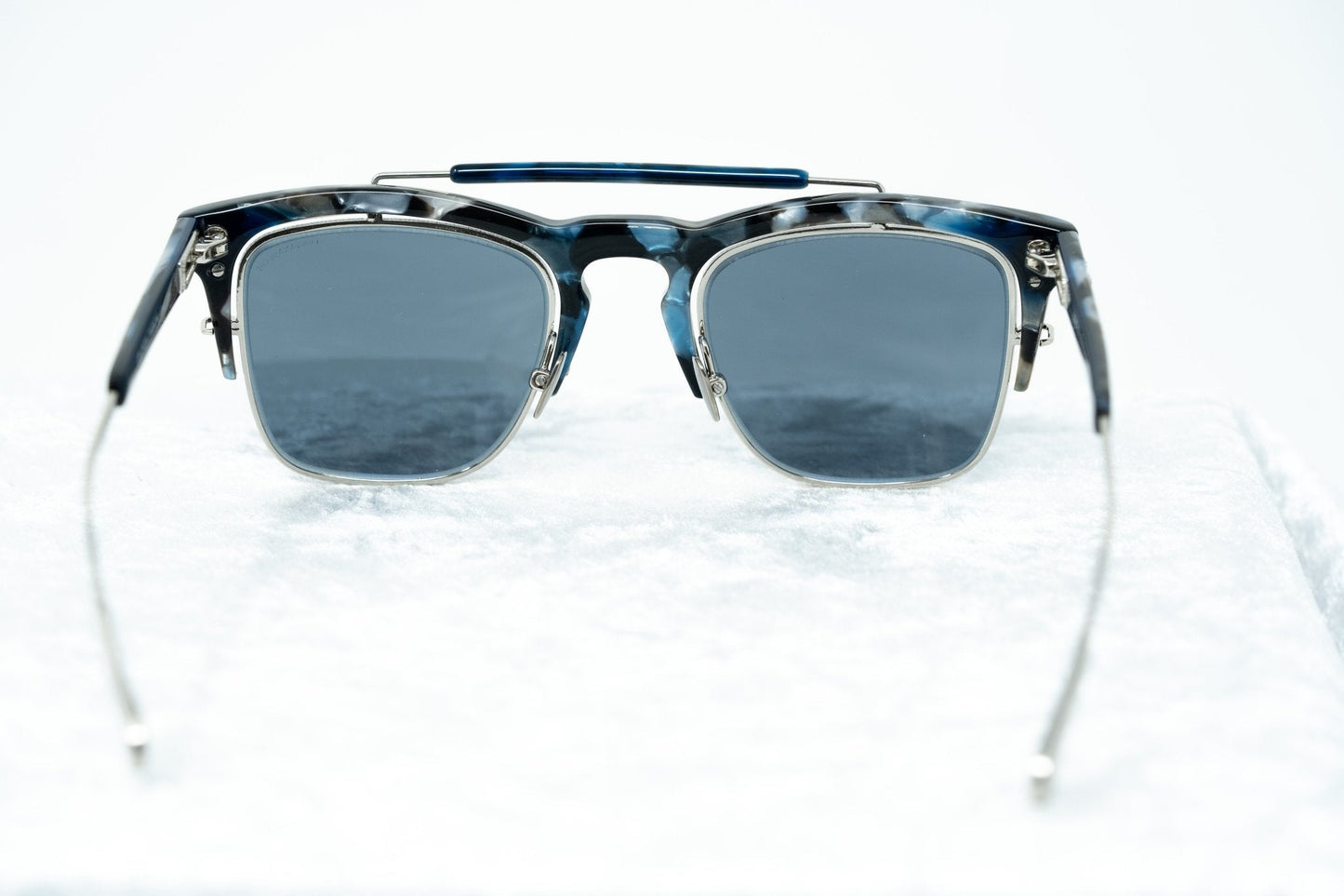Kris Van Assche Sunglasses D-Frame Black Tortoise and Blue Lenses