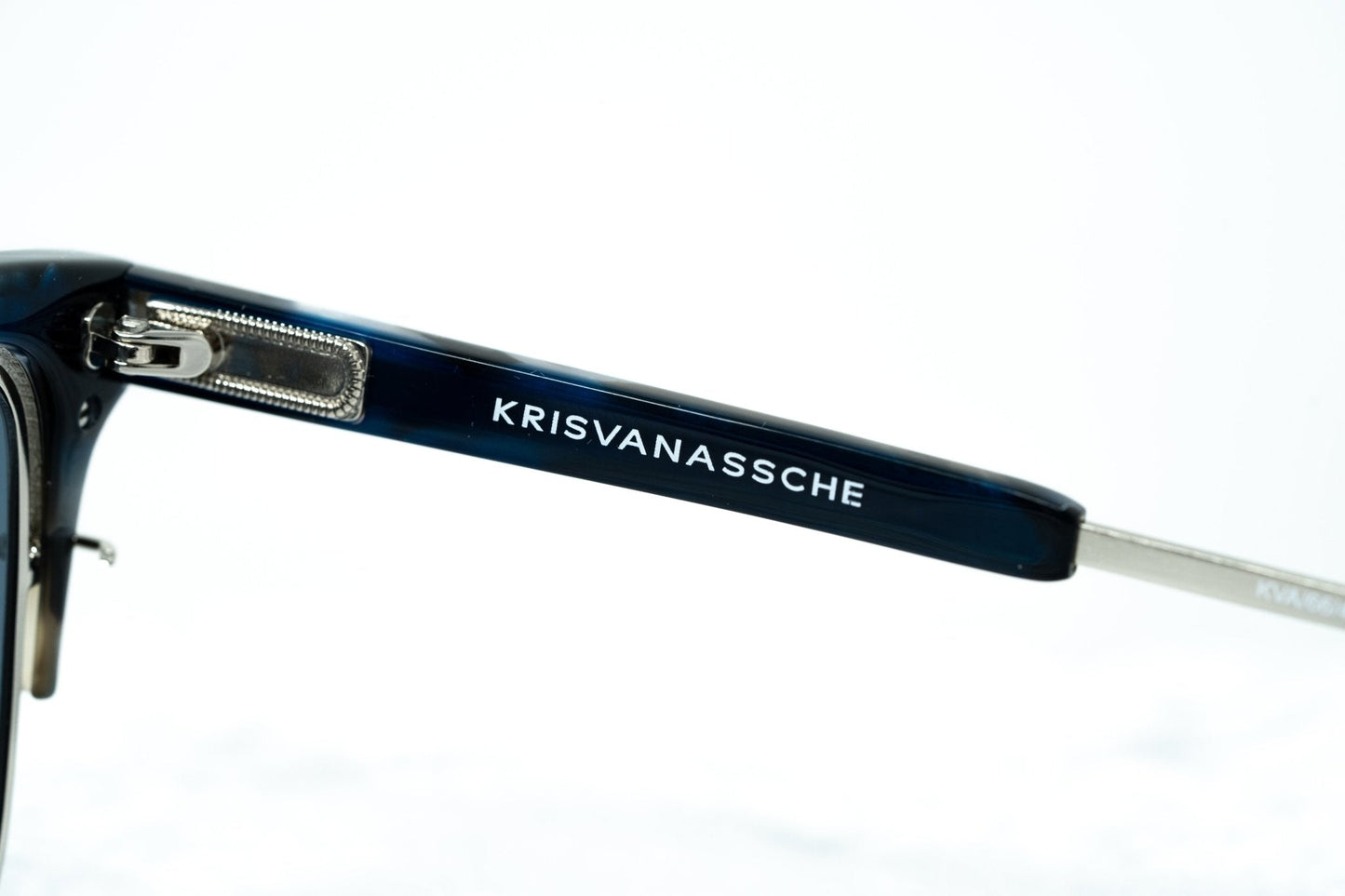 Kris Van Assche Sunglasses D-Frame Black Tortoise and Blue Lenses