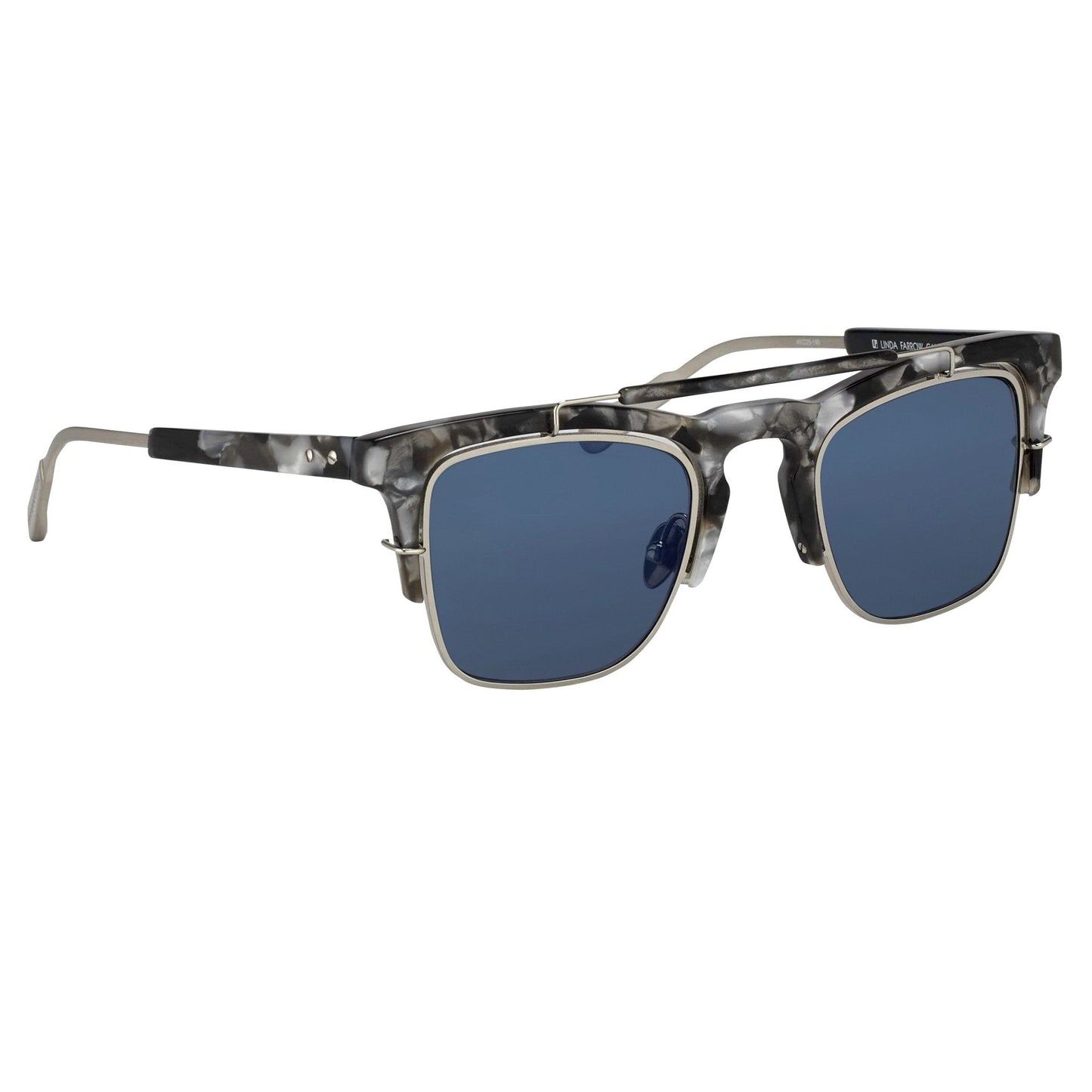 Kris Van Assche Sunglasses D-Frame Black Tortoise and Blue Lenses