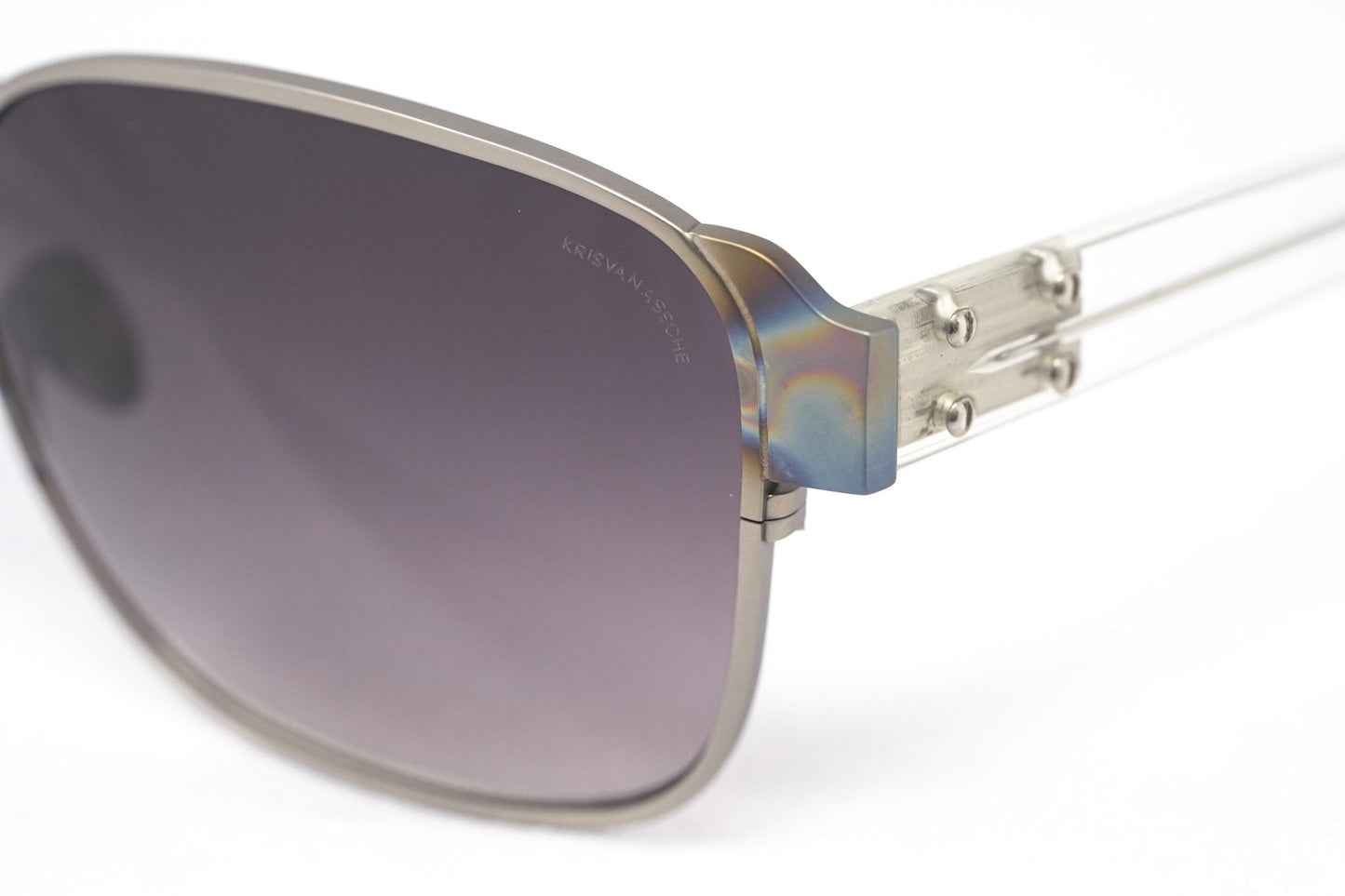 Kris Van Assche Sunglasses D-Frame Iridescent Silver and Purple