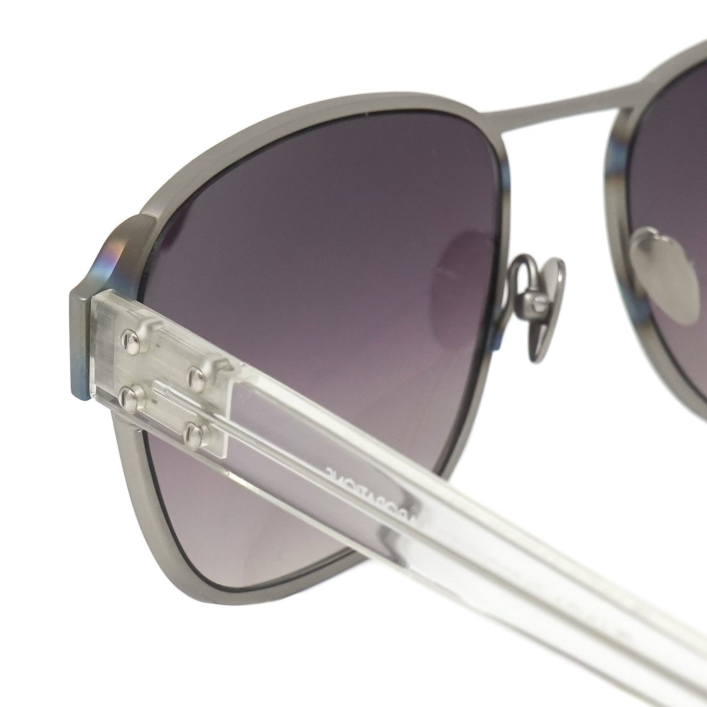 Kris Van Assche Sunglasses D-Frame Iridescent Silver and Purple
