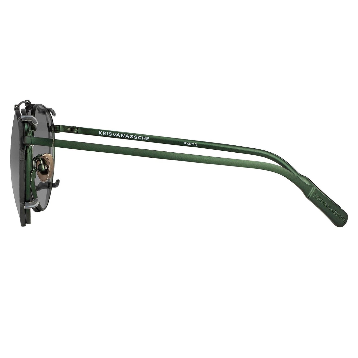 Kris Van Assche Sunglasses Round Green and Gunmetal Grey