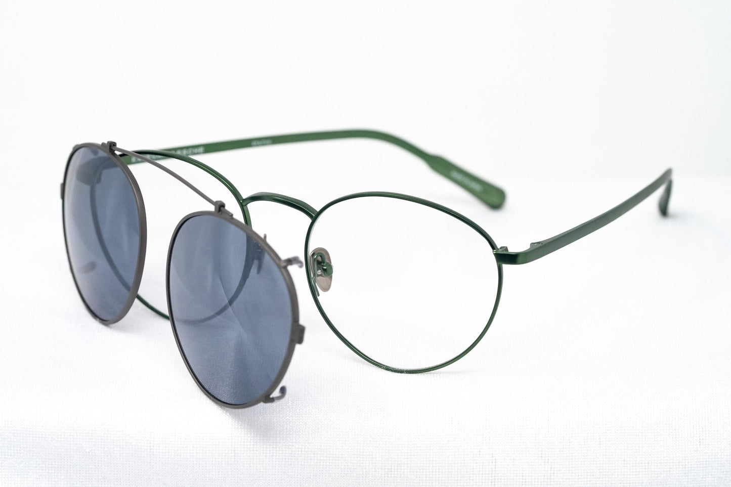 Kris Van Assche Sunglasses Round Green and Gunmetal Grey