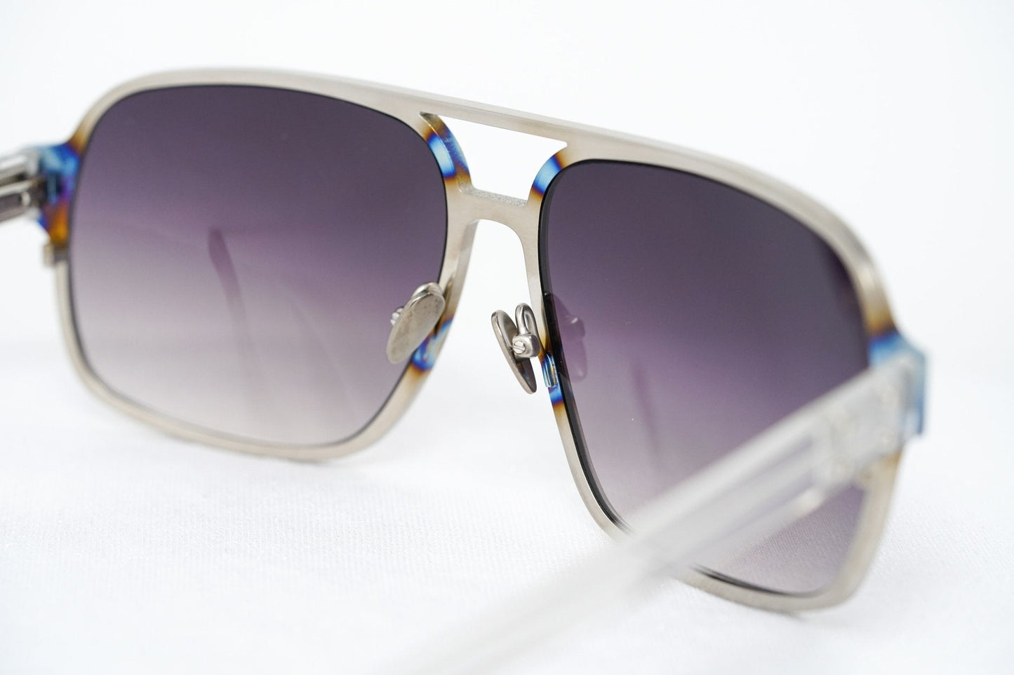 Kris Van Assche Sunglasses Rectangular Purple and Metalic SIlver KVA2C5SUN