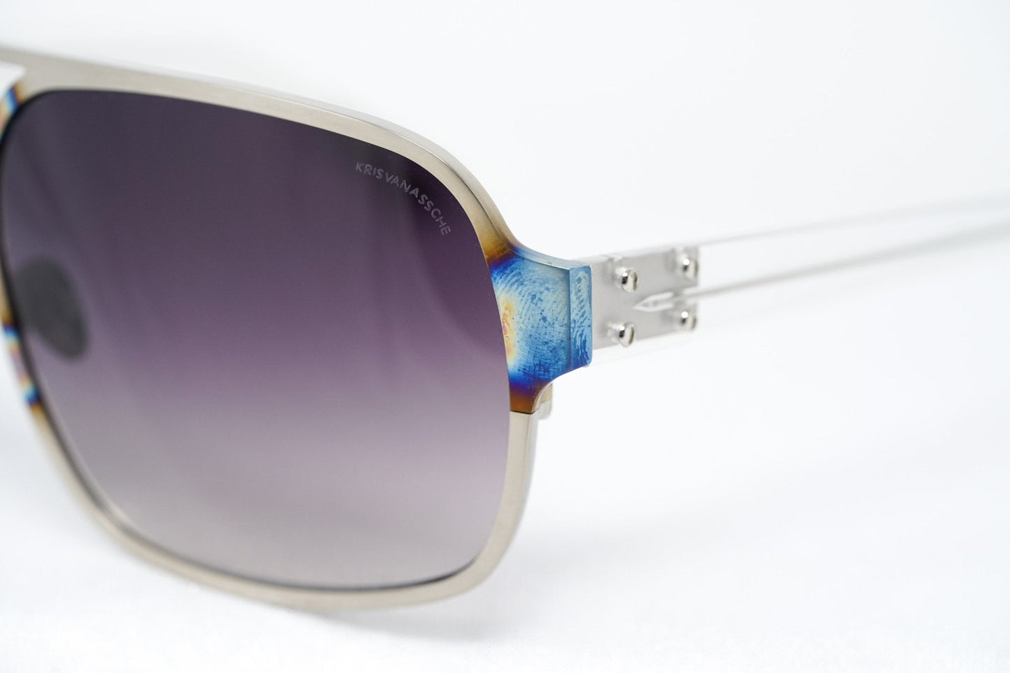 Kris Van Assche Sunglasses Rectangular Purple and Metalic SIlver KVA2C5SUN