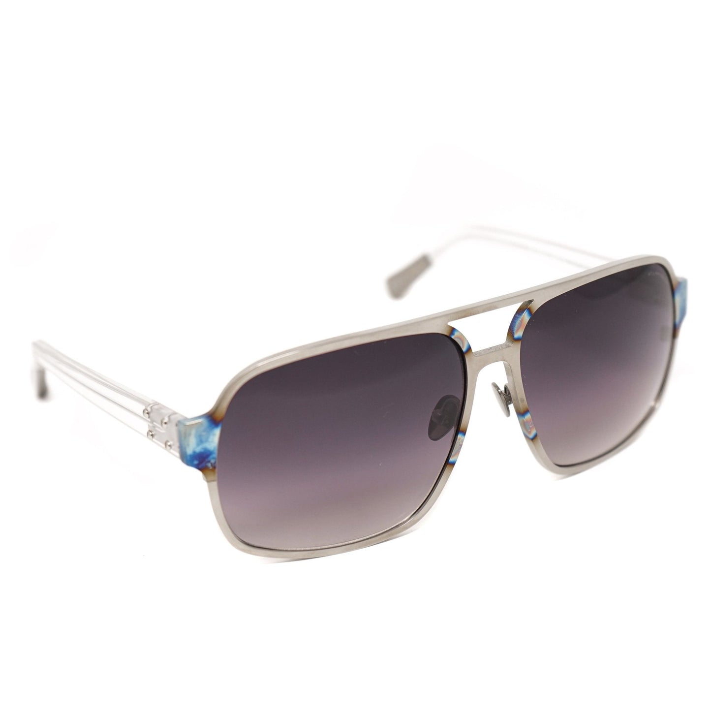 Kris Van Assche Sunglasses Rectangular Purple and Metalic SIlver KVA2C5SUN