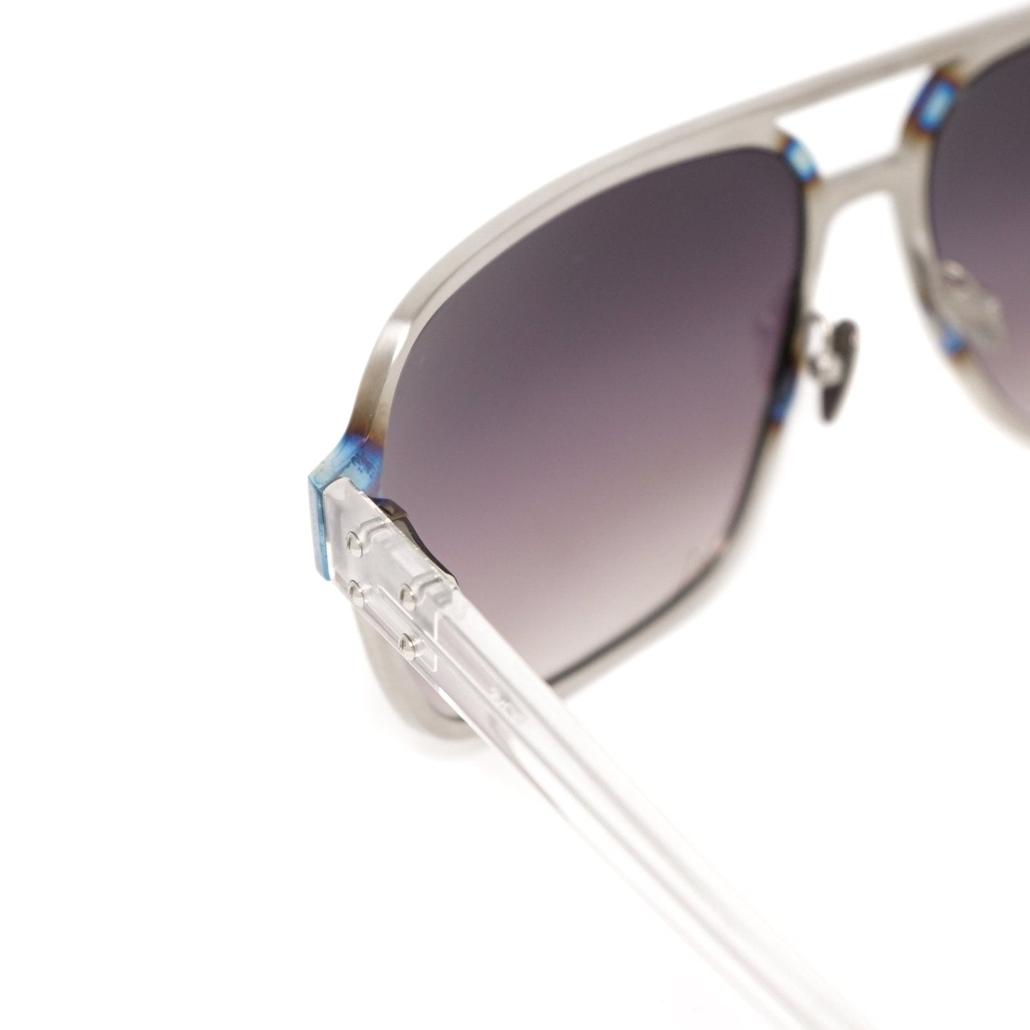 Kris Van Assche Sunglasses Rectangular Purple and Metalic SIlver KVA2C5SUN