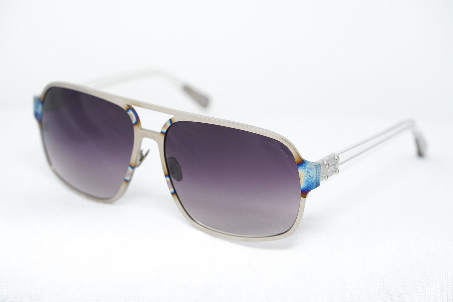 Kris Van Assche Sunglasses Rectangular Purple and Metalic SIlver KVA2C5SUN