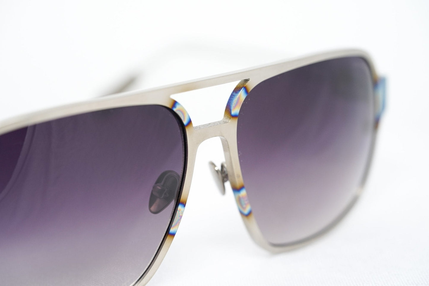Kris Van Assche Sunglasses Rectangular Purple and Metalic SIlver KVA2C5SUN