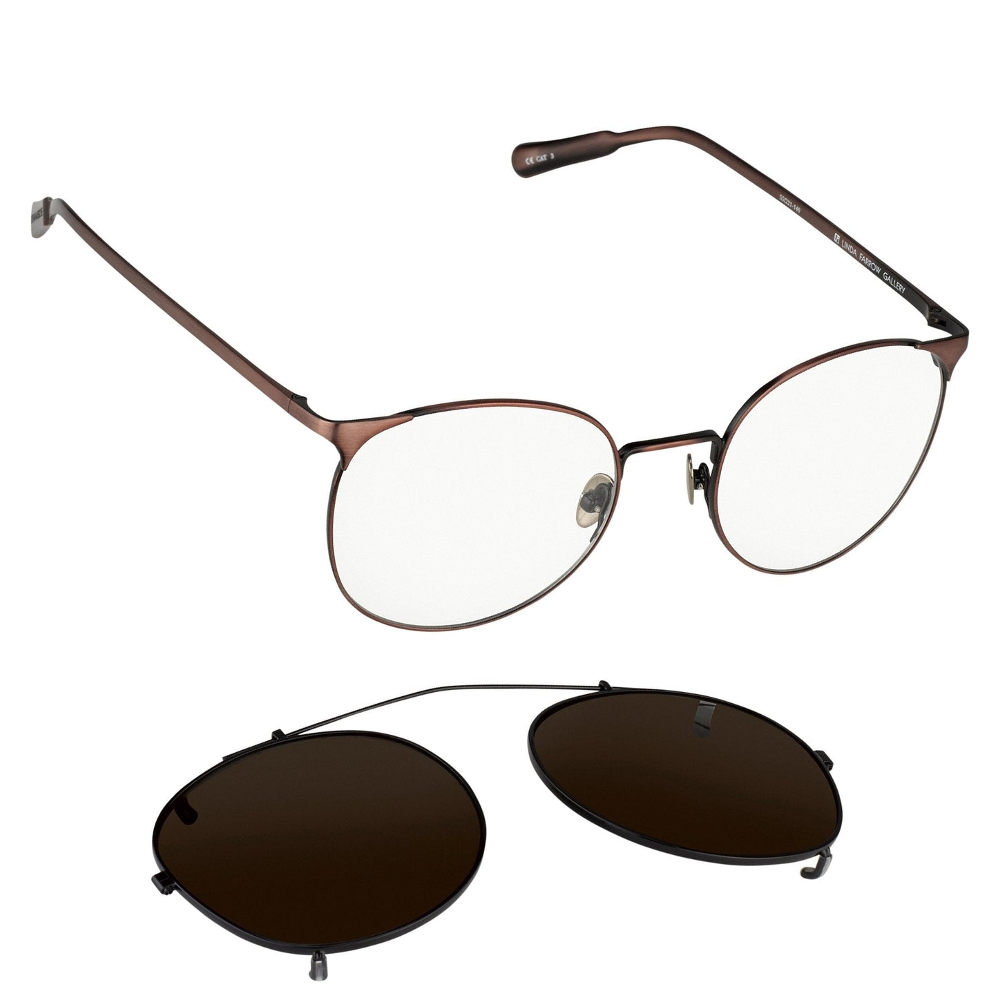 Kris Van Assche Sunglasses Round Shiny Black Bronze and Grey