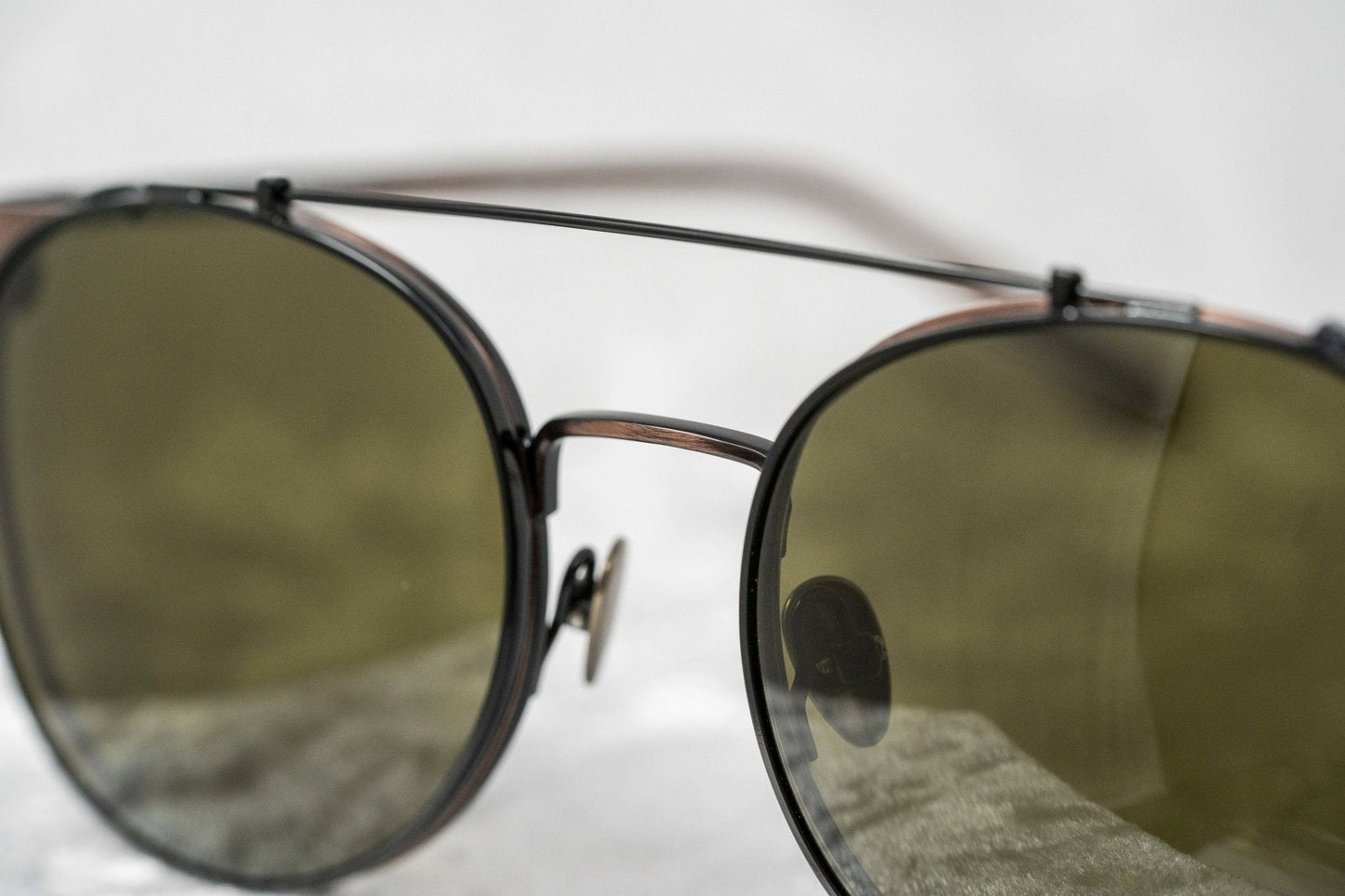 Kris Van Assche Sunglasses Round Shiny Black Bronze and Grey