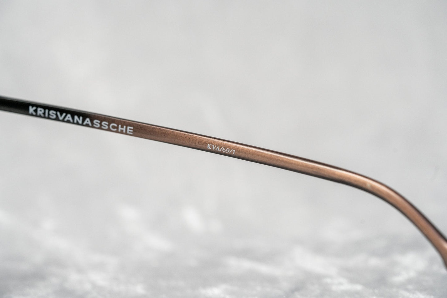 Kris Van Assche Sunglasses Round Shiny Black Bronze and Grey