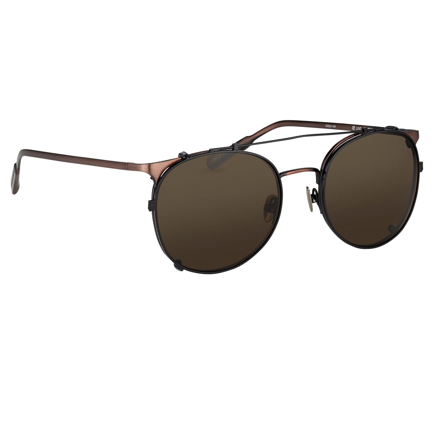 Kris Van Assche Sunglasses Round Shiny Black Bronze and Grey