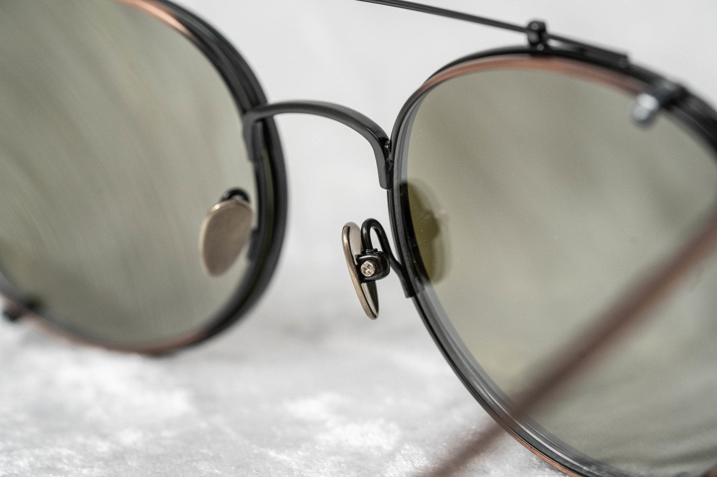 Kris Van Assche Sunglasses Round Shiny Black Bronze and Grey