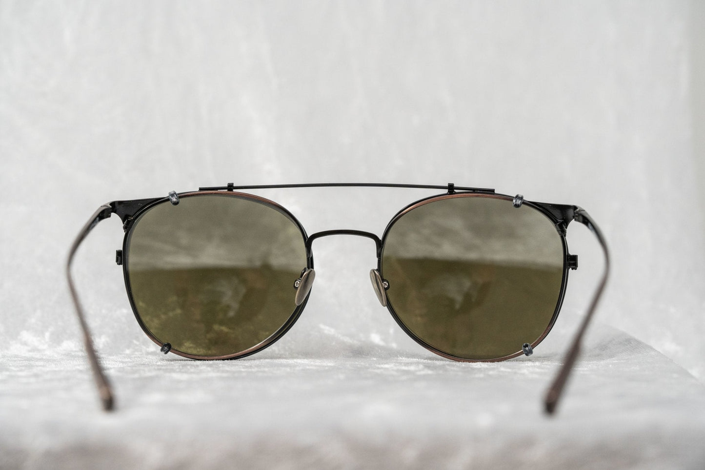 Kris Van Assche Sunglasses Round Shiny Black Bronze and Grey