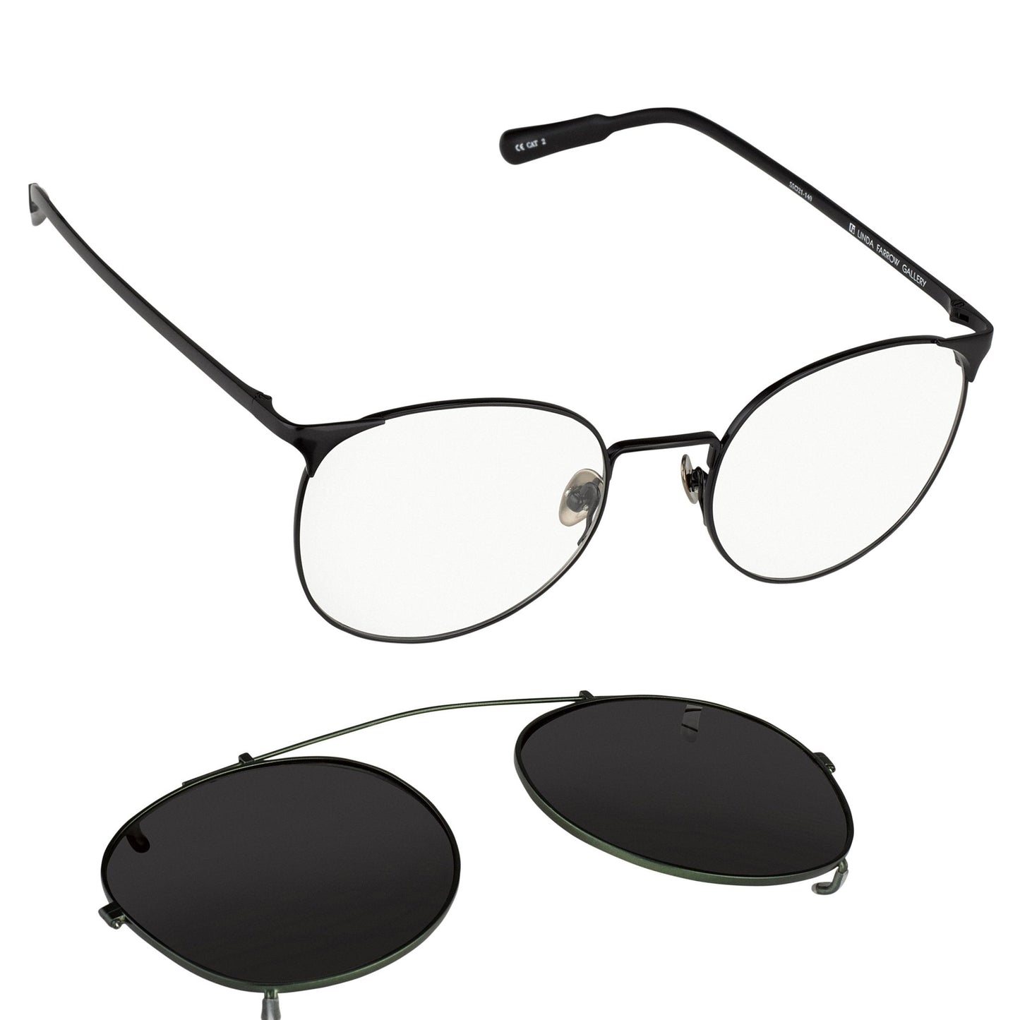 Kris Van Assche Sunglasses Round Shiny Black and Green KVA69C4SUN