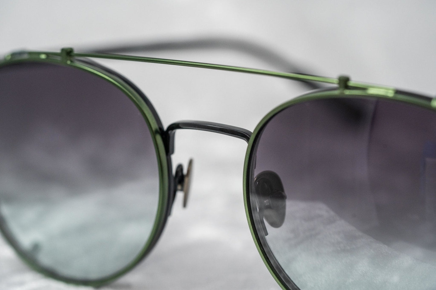 Kris Van Assche Sunglasses Round Shiny Black and Green KVA69C4SUN