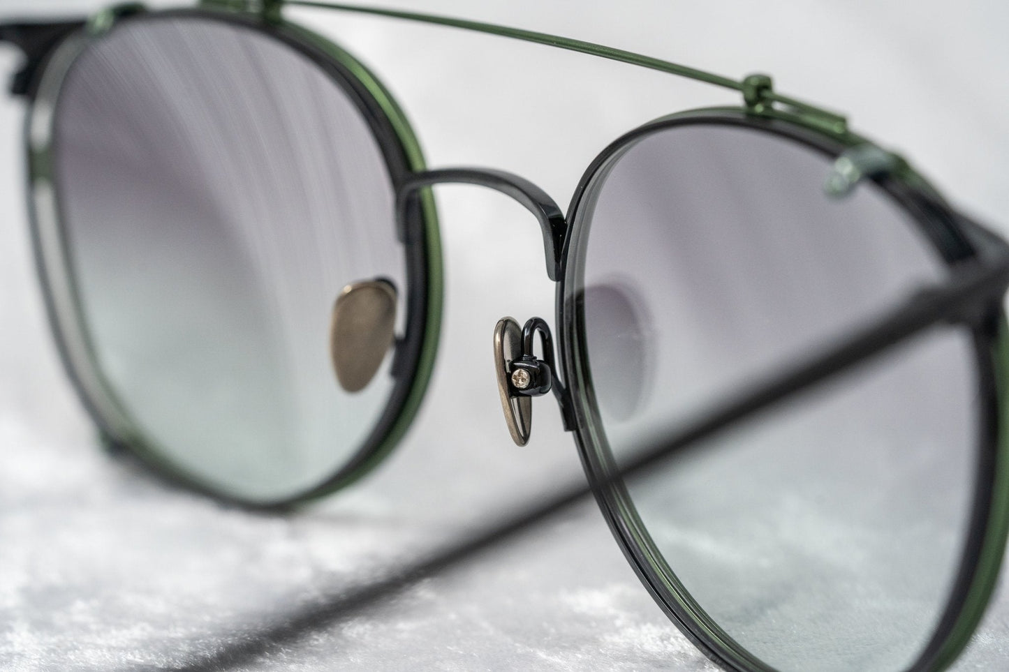 Kris Van Assche Sunglasses Round Shiny Black and Green KVA69C4SUN