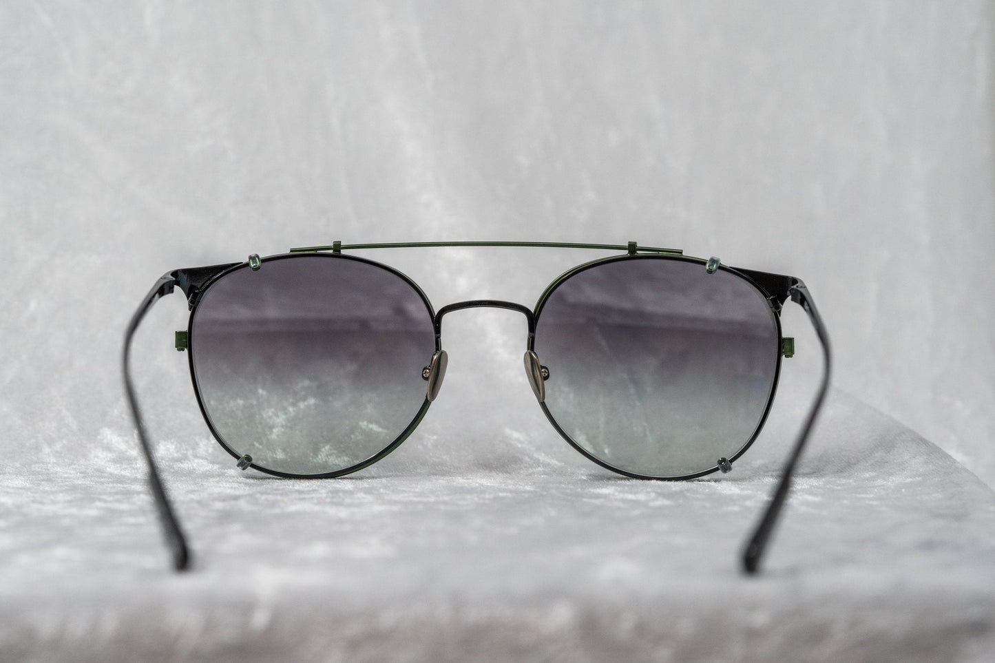 Kris Van Assche Sunglasses Round Shiny Black and Green KVA69C4SUN