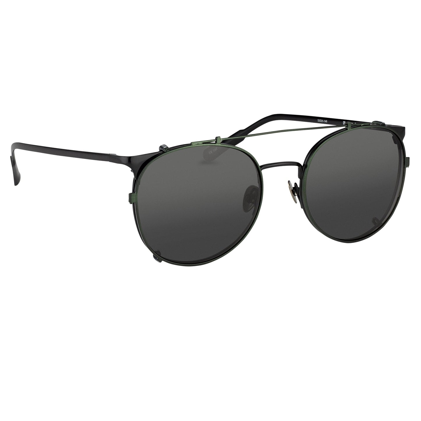 Kris Van Assche Sunglasses Round Shiny Black and Green KVA69C4SUN