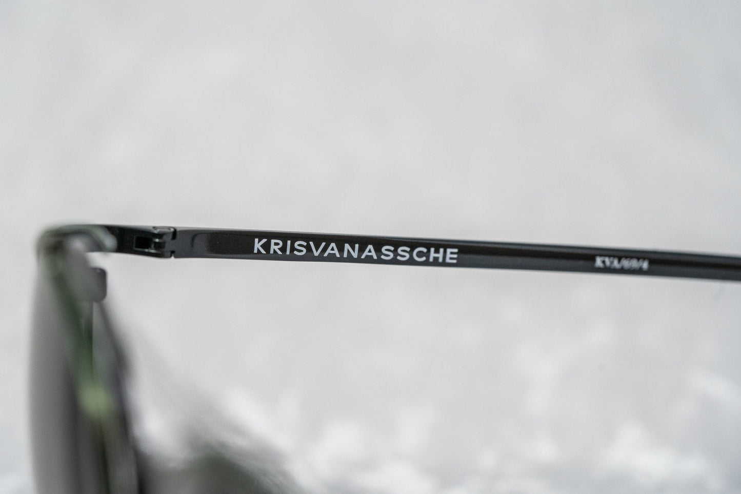 Kris Van Assche Sunglasses Round Shiny Black and Green KVA69C4SUN