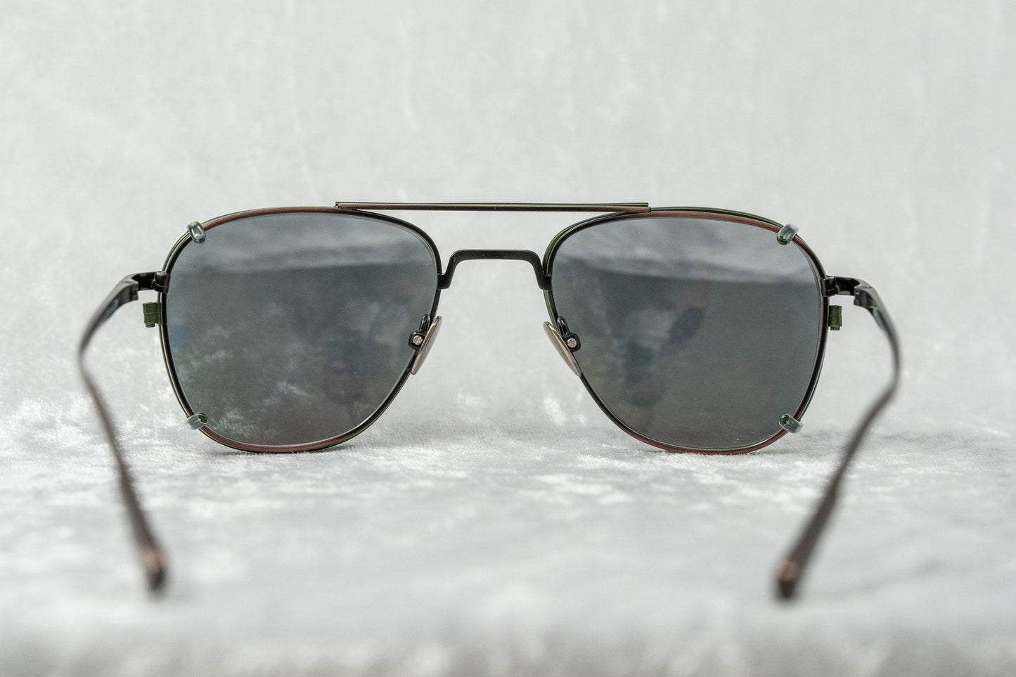 Kris Van Assche Sunglasses Rectangular Matte Bronze and Green