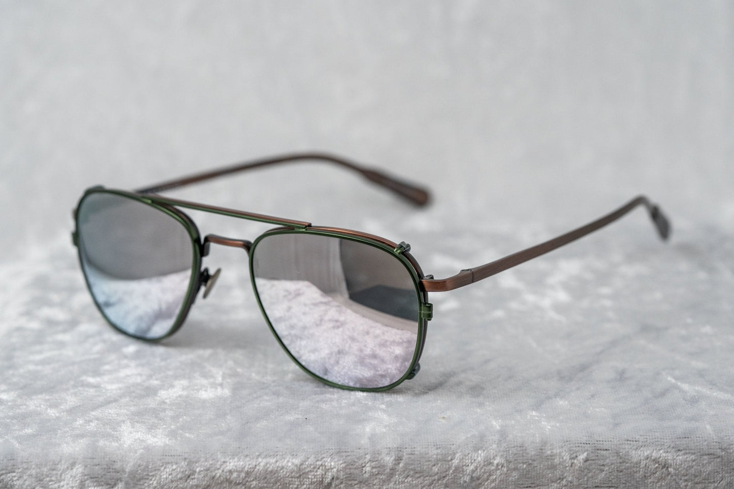 Kris Van Assche Sunglasses Rectangular Matte Bronze and Green