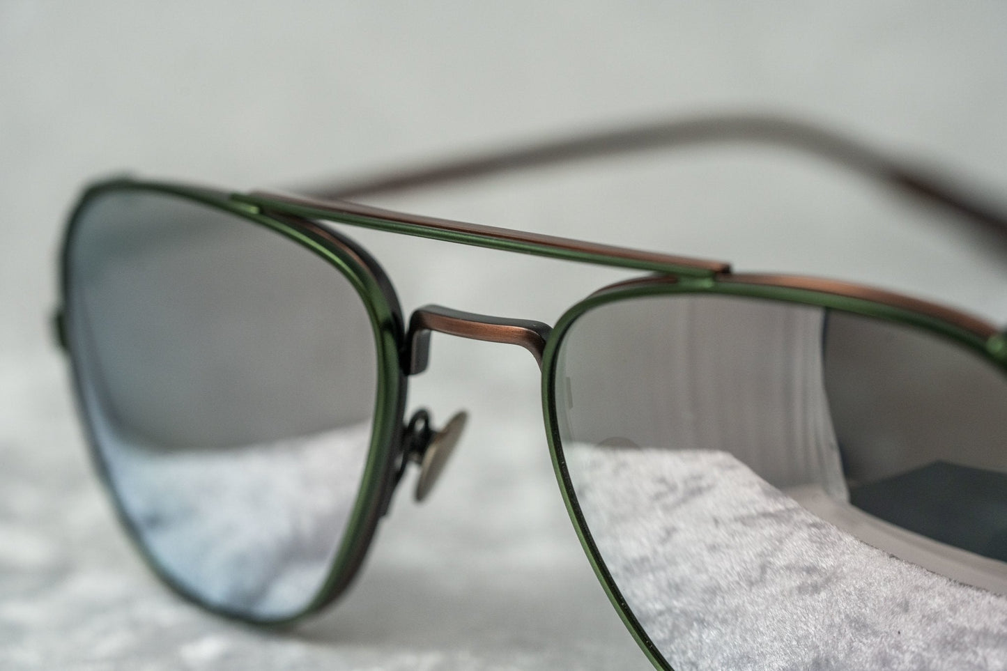 Kris Van Assche Sunglasses Rectangular Matte Bronze and Green
