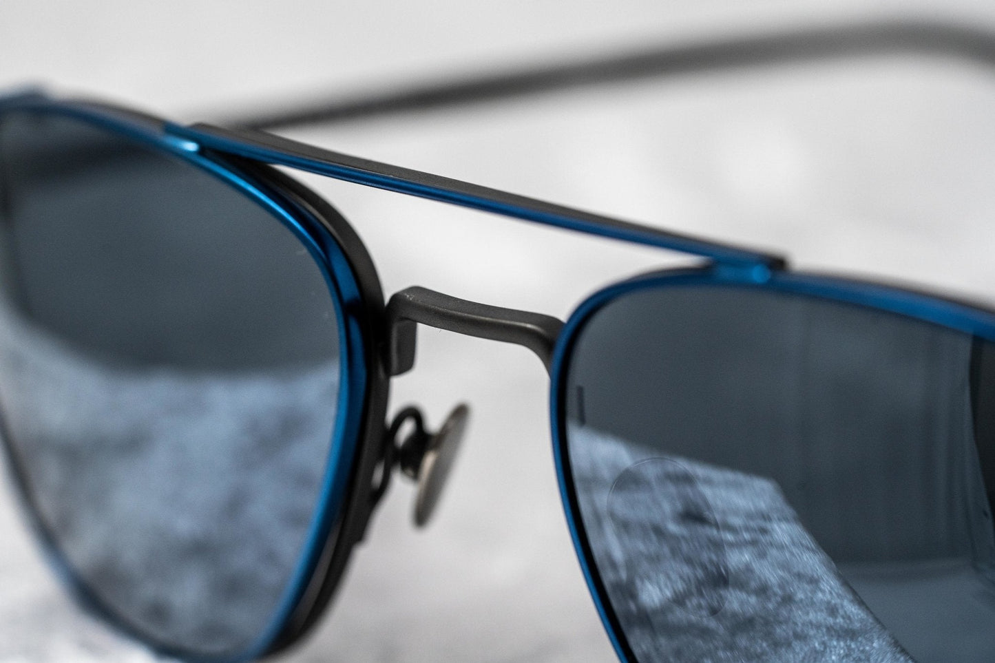 Kris Van Assche Sunglasses Rectangular Matte Black and Blue