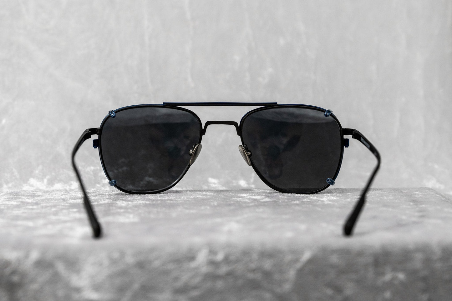 Kris Van Assche Sunglasses Rectangular Matte Black and Blue