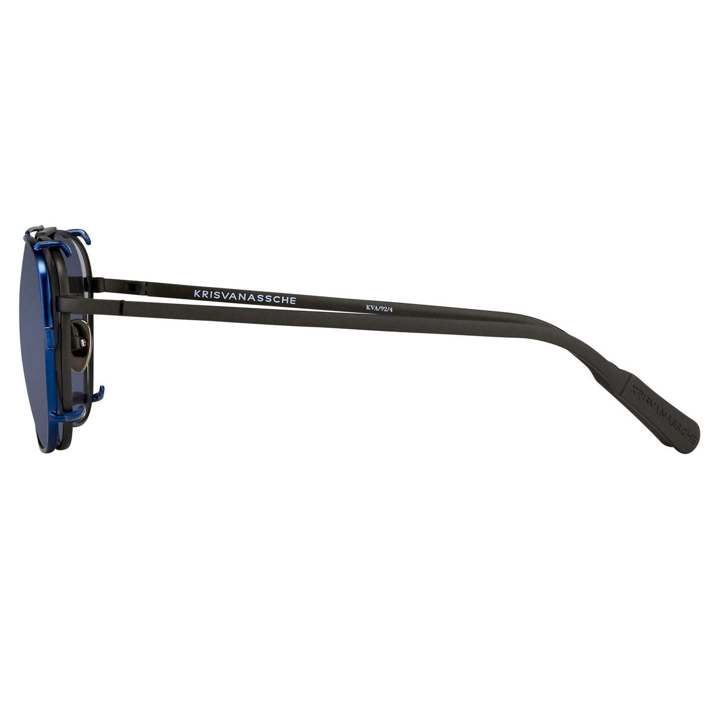 Kris Van Assche Sunglasses Rectangular Matte Black and Blue