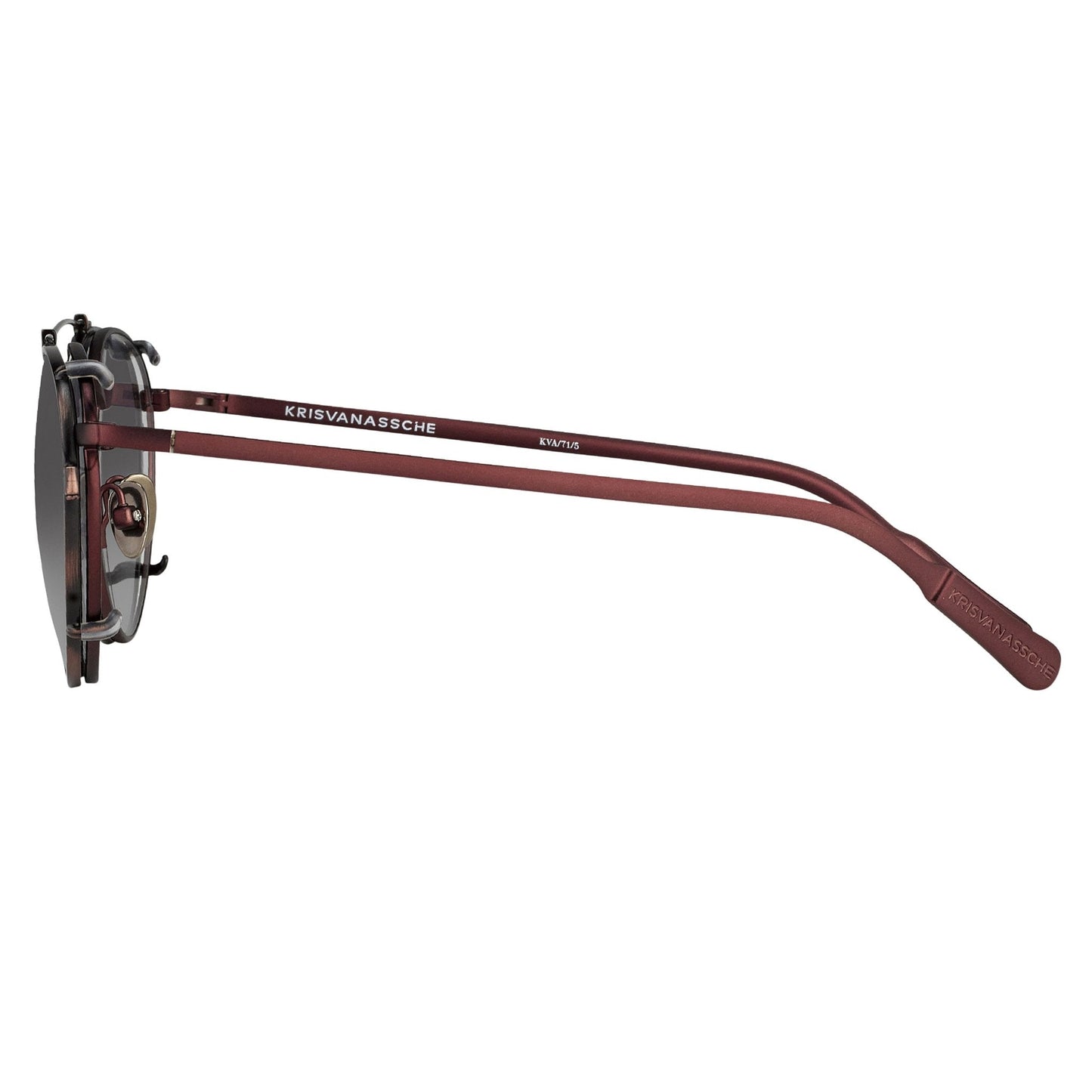 Kris Van Assche Sunglasses Round Matte Burgundy and Grey KVA71C5SUN
