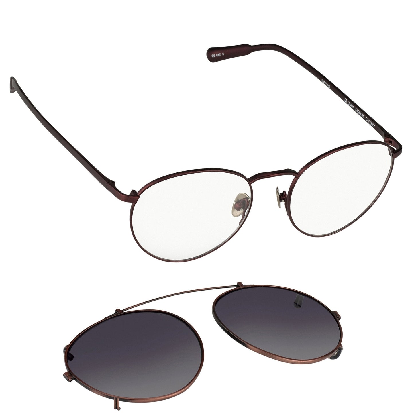 Kris Van Assche Sunglasses Round Matte Burgundy and Grey KVA71C5SUN