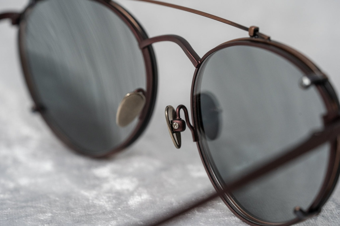 Kris Van Assche Sunglasses Round Matte Burgundy and Grey KVA71C5SUN