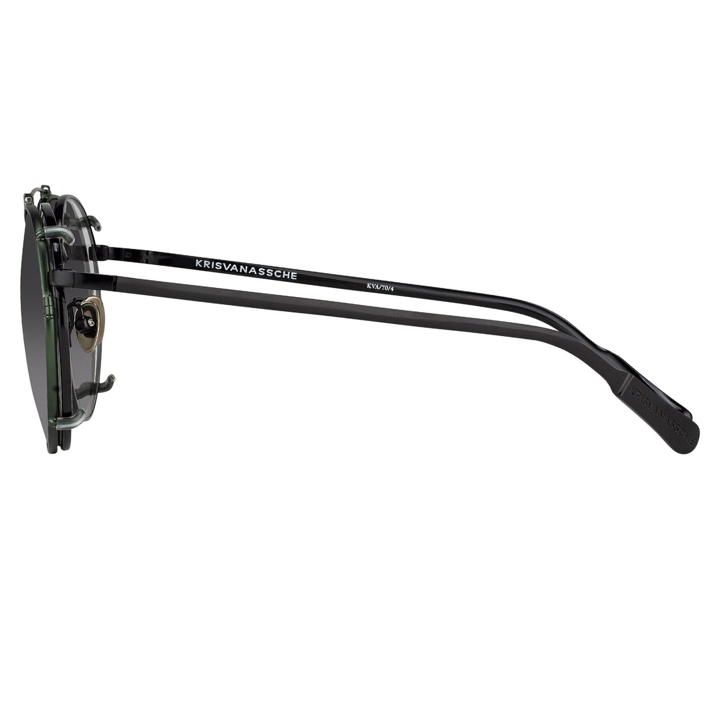 Kris Van Assche Sunglasses Round Black and Green KVA70C4SUN