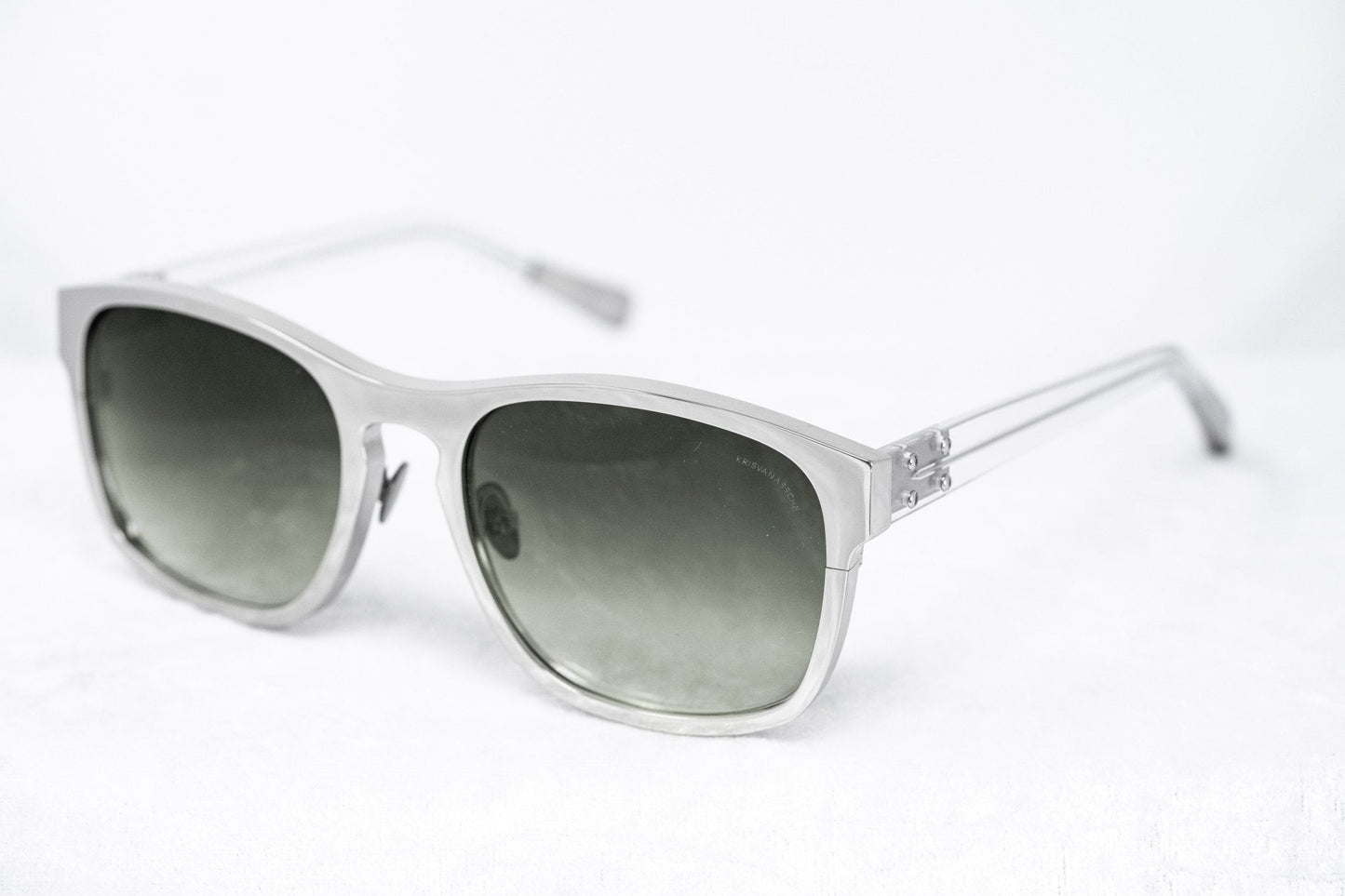 Kris Van Assche Sunglasses D-Frame Silver and Green