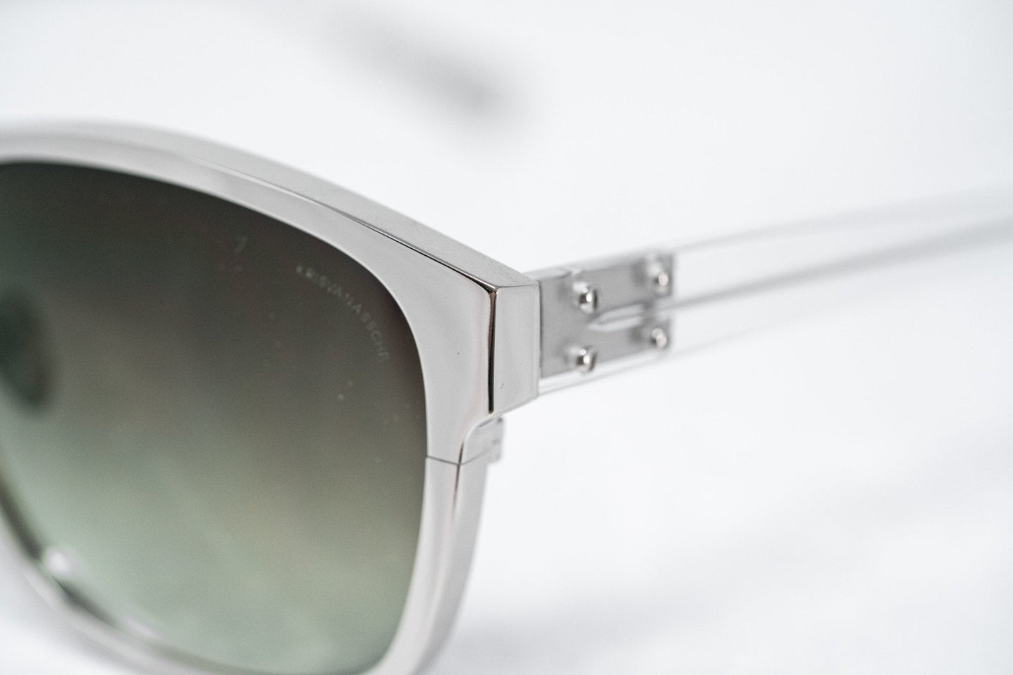 Kris Van Assche Sunglasses D-Frame Silver and Green