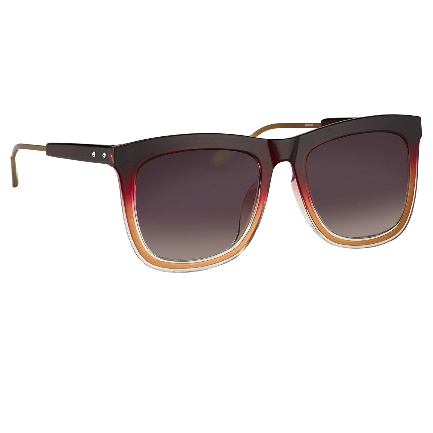 Kris Van Assche Sunglasses D-Frame Burgundy and Brown
