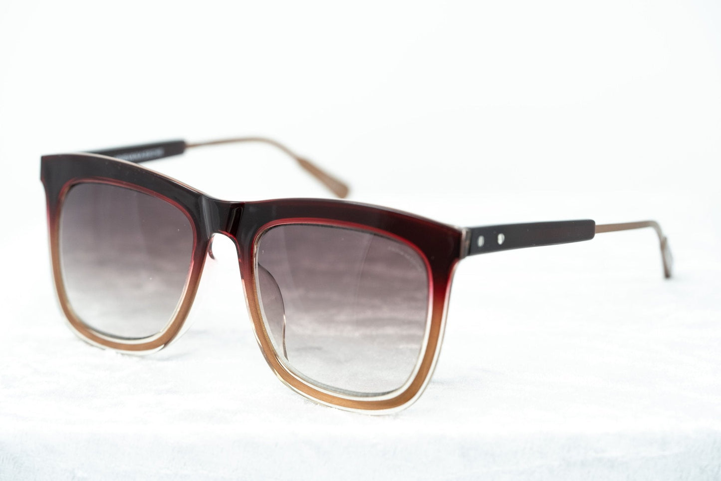 Kris Van Assche Sunglasses D-Frame Burgundy and Brown