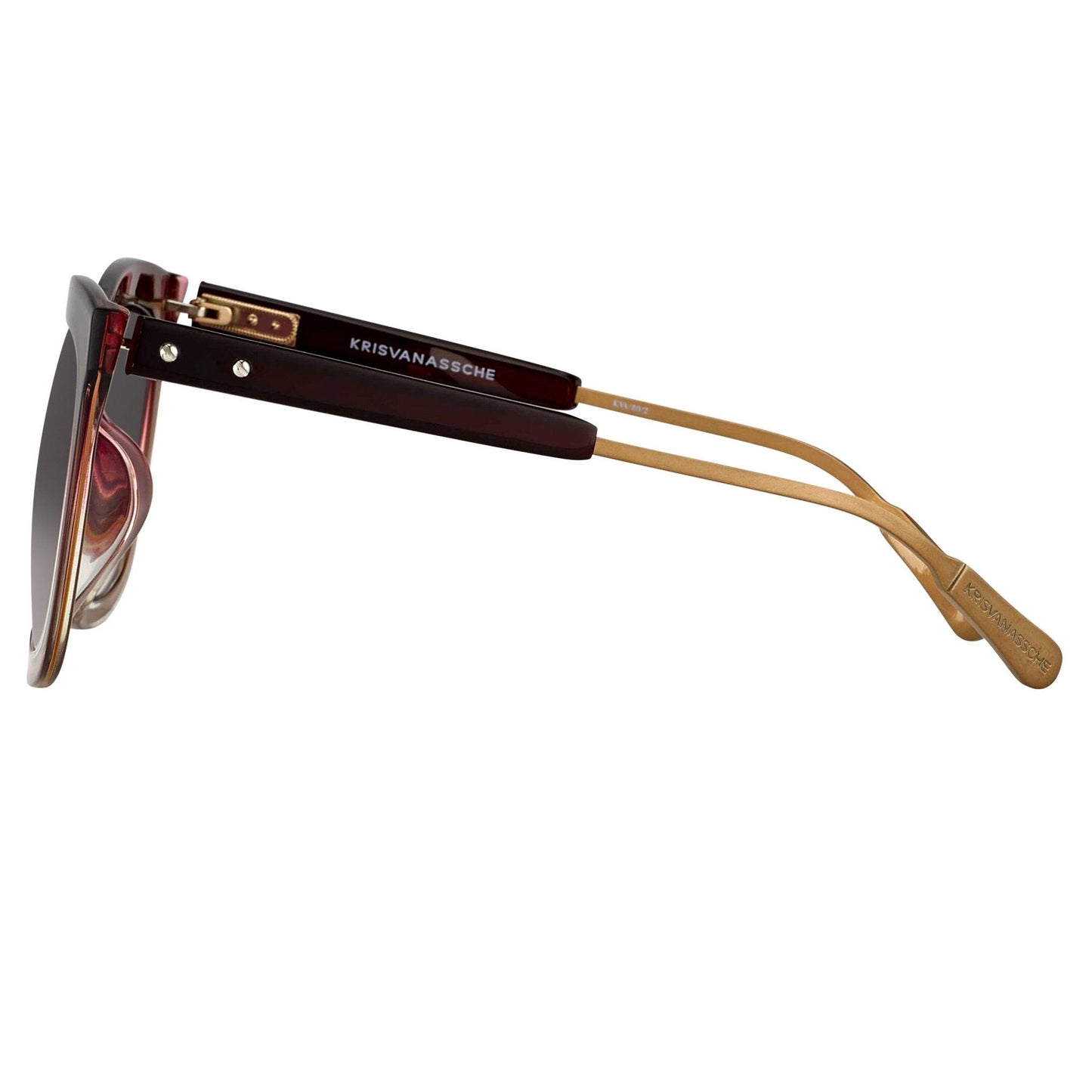 Kris Van Assche Sunglasses D-Frame Burgundy and Brown