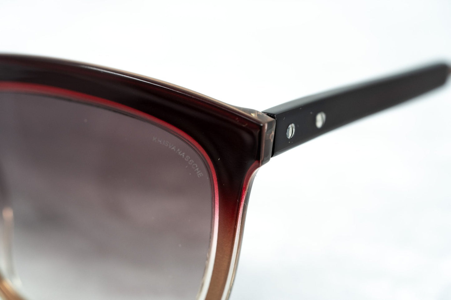 Kris Van Assche Sunglasses D-Frame Burgundy and Brown