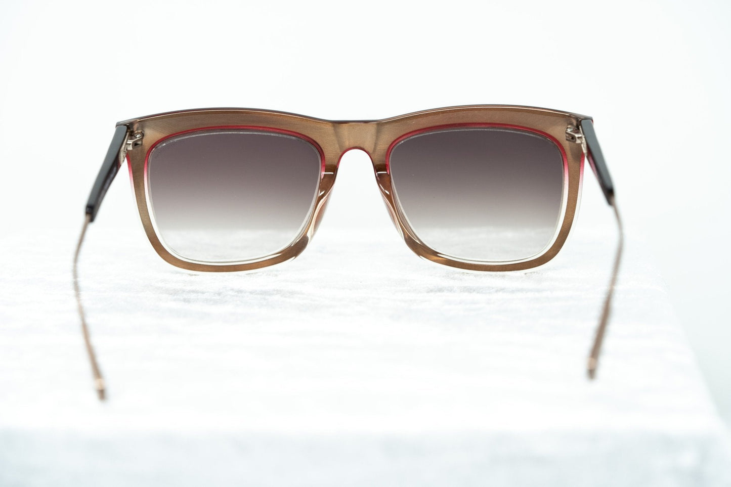 Kris Van Assche Sunglasses D-Frame Burgundy and Brown