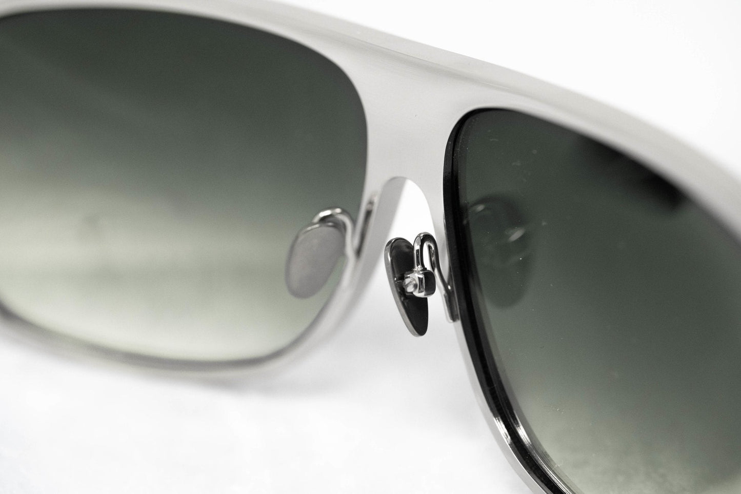 Kris Van Assche Sunglasses Rectangular Silver and Green