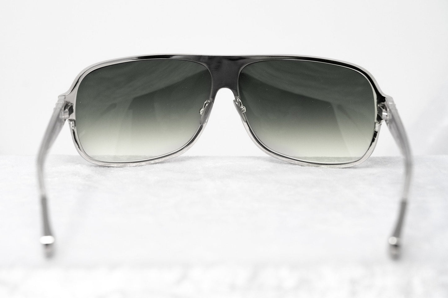 Kris Van Assche Sunglasses Rectangular Silver and Green
