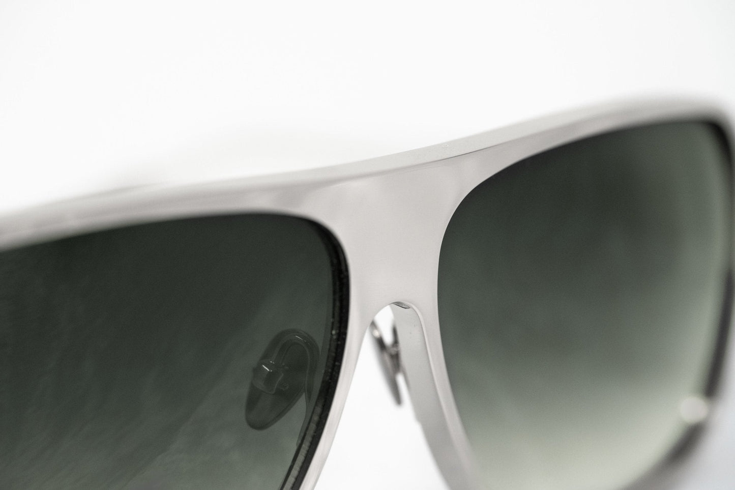 Kris Van Assche Sunglasses Rectangular Silver and Green