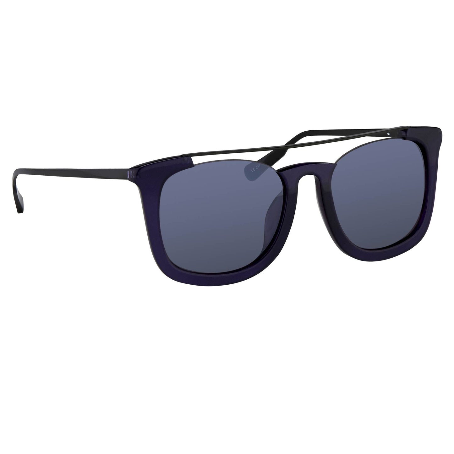 Kris Van Assche Men's Sunglasses D-Frame Navy Shiny Black and Blue KVA85C4SUN