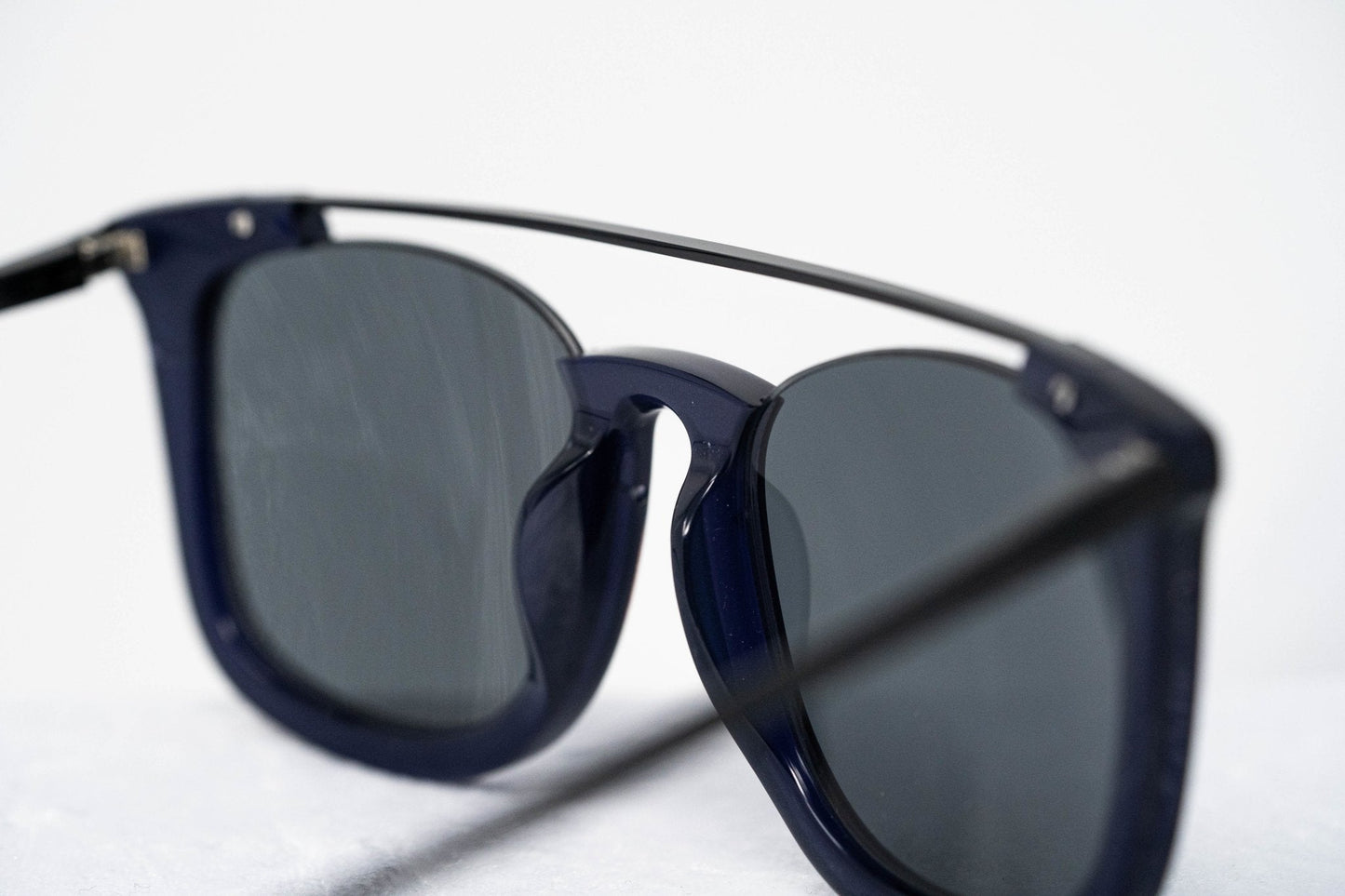Kris Van Assche Men's Sunglasses D-Frame Navy Shiny Black and Blue KVA85C4SUN