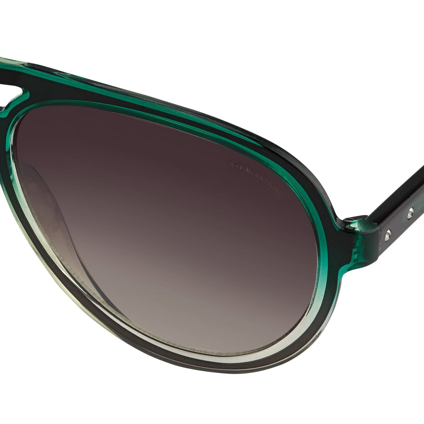 Kris Van Assche Men's Sunglasses Green and Grey Graduated KVA78C3SUN