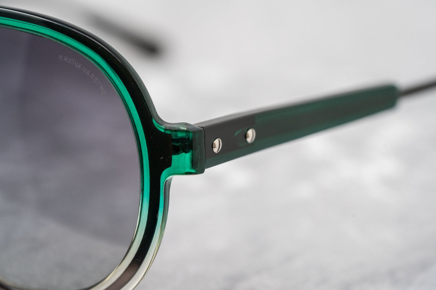 Kris Van Assche Men's Sunglasses Green and Grey Graduated KVA78C3SUN