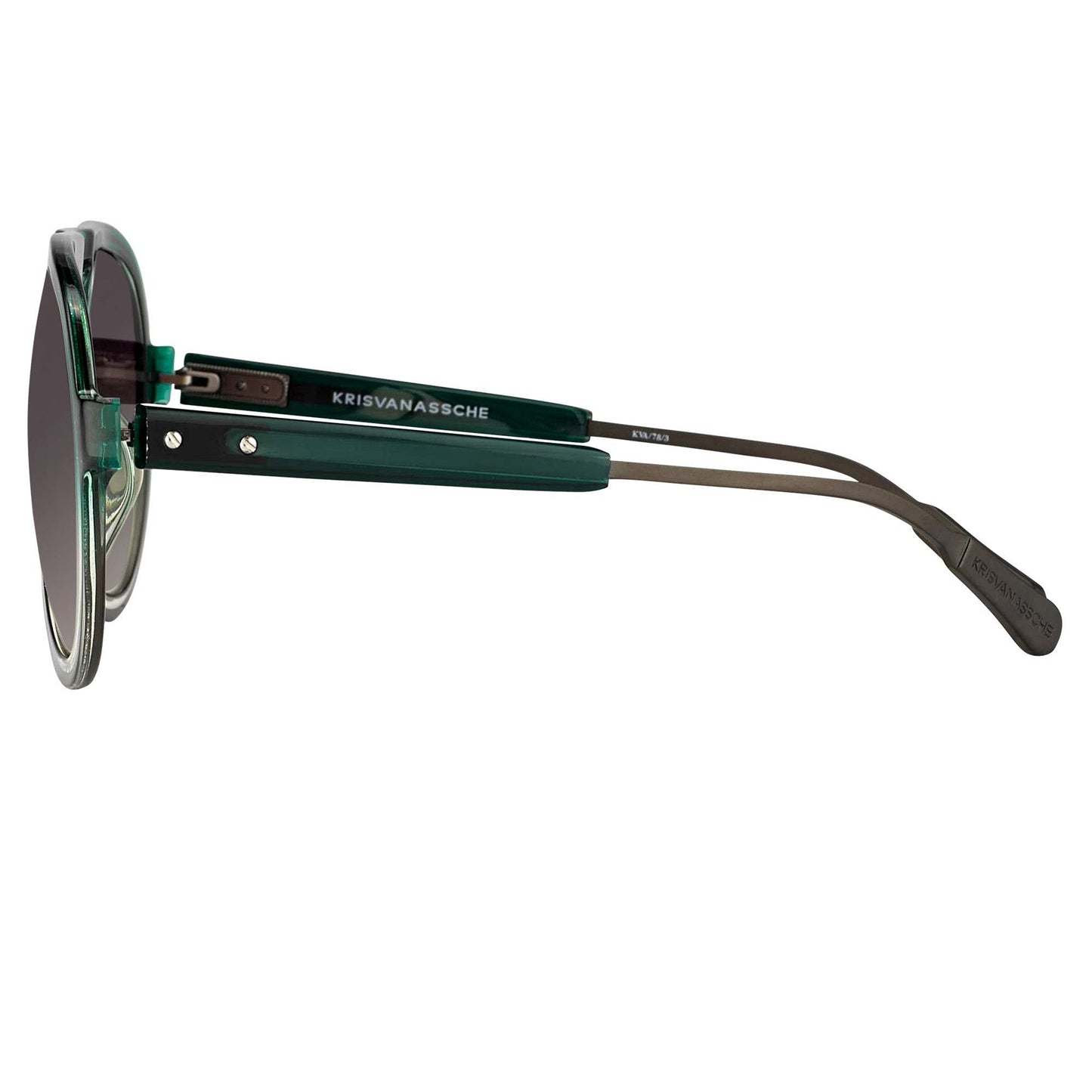 Kris Van Assche Men's Sunglasses Green and Grey Graduated KVA78C3SUN